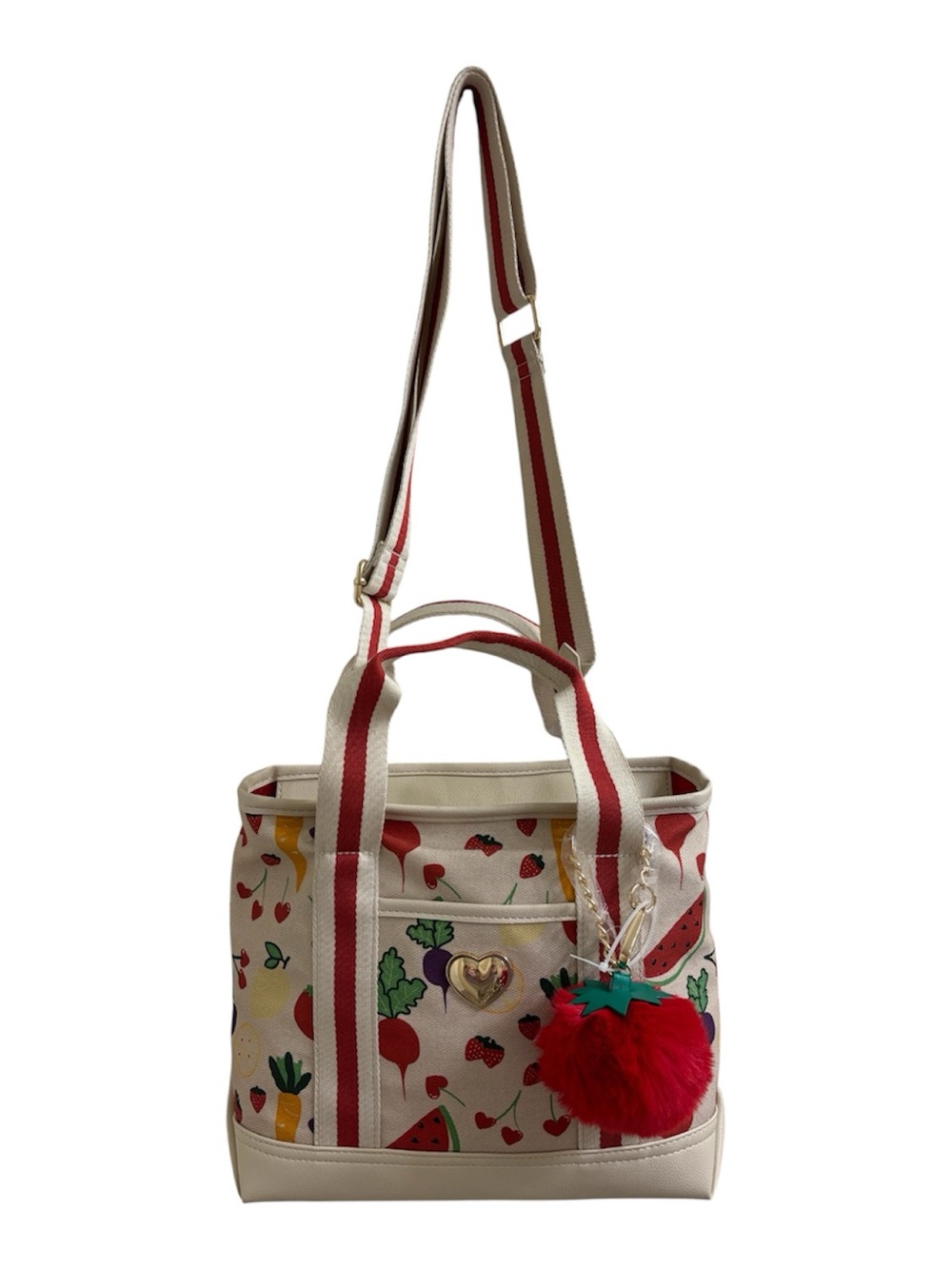 Betsey Johnson fruit and veggie canvas crossbody NWOT